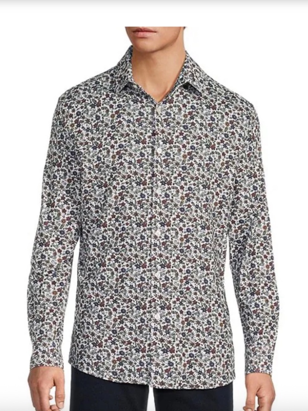 Hart Schaffner Marx Men's Floral Print Button Down Long Sleeve Shirt Size Large